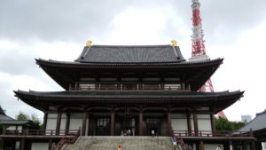 増上寺 本堂と東京タワー